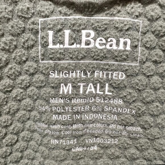 L.L.Bean Men's Quarter-Zip Pullover Top Green Heather Tall M TALL - Picture 4 of 4